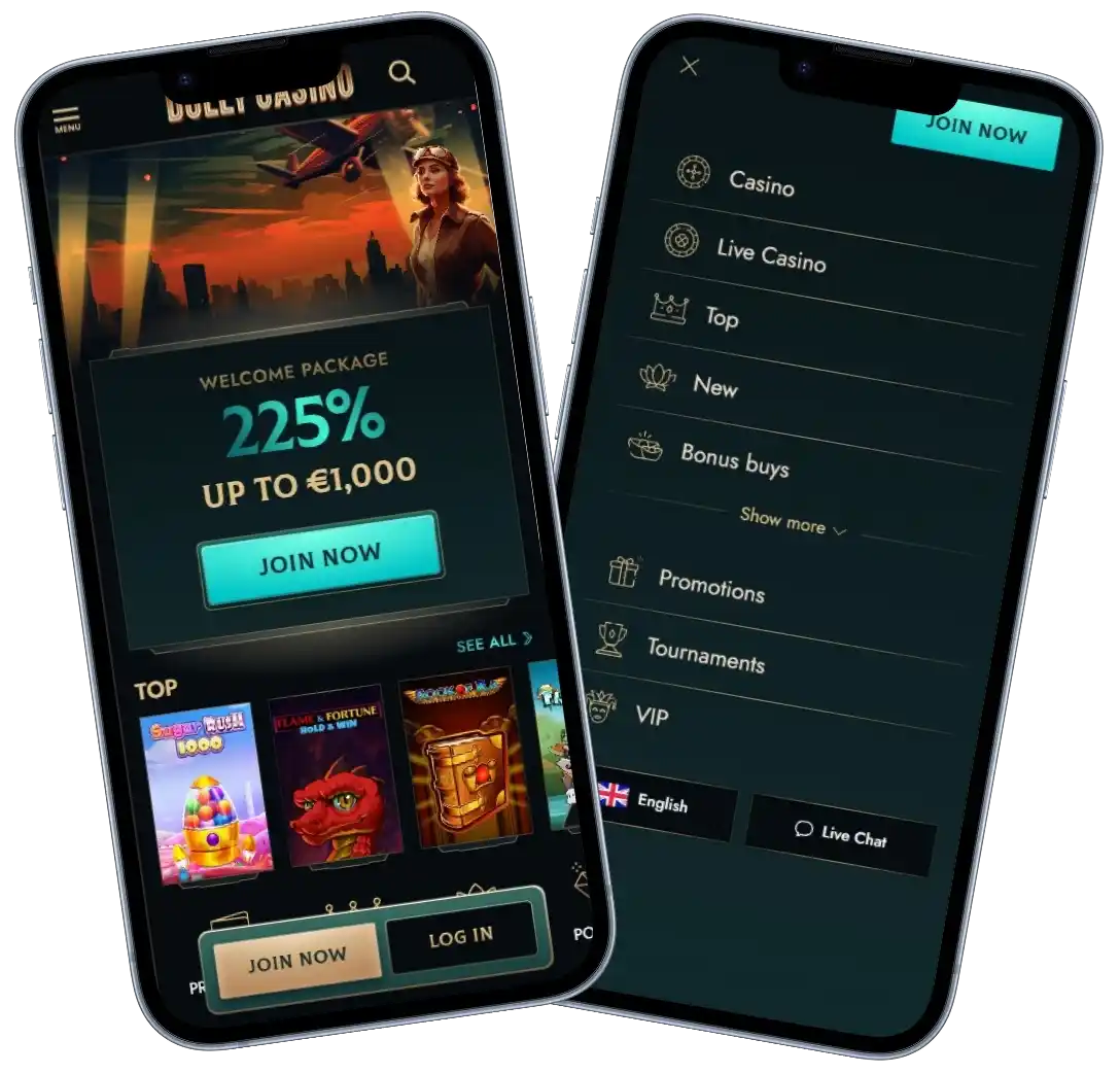 Dolly Casino mobile app gameplay screens